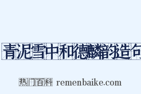 青泥雪中和德麟韵造句是什么意思的图片